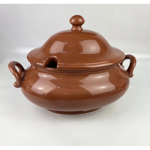 Pottery Barn Sausalito Terracotta Bowl Soup Tureen Thanksgiving Dish Serveware - Picture 1 of 4